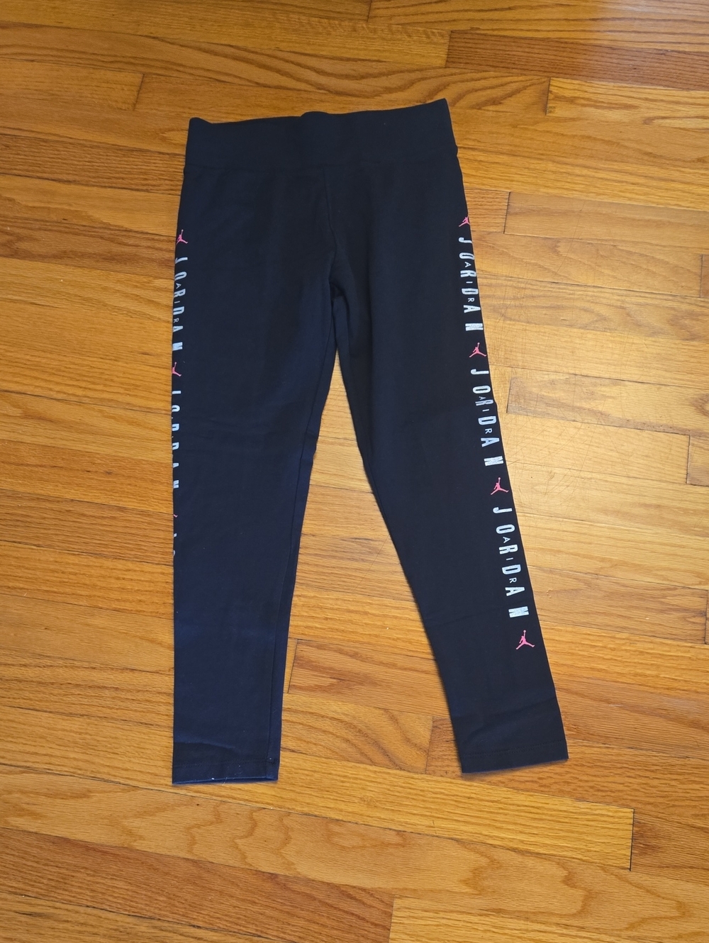 Jordan Black Leggings with Pink Logo Accent